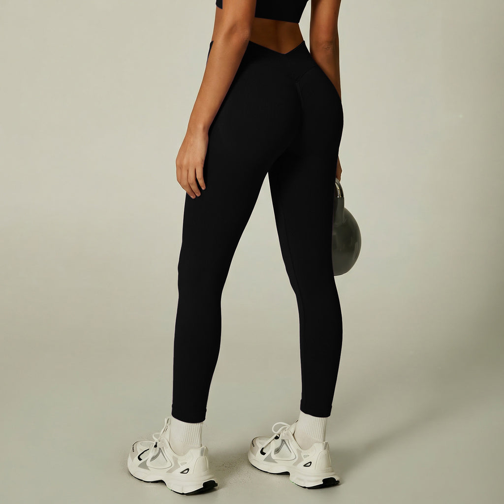 Seamless Ribbed Yoga Outfit Set – 2-Piece Activewear