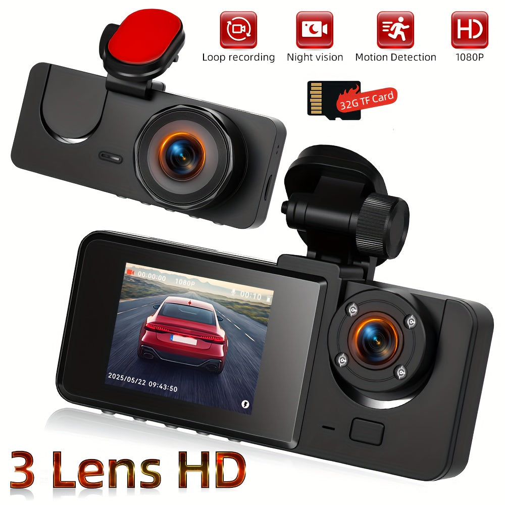 PODOFO 1080P Dual Dash Cam – Front & Interior Car Camera with Night Vision
