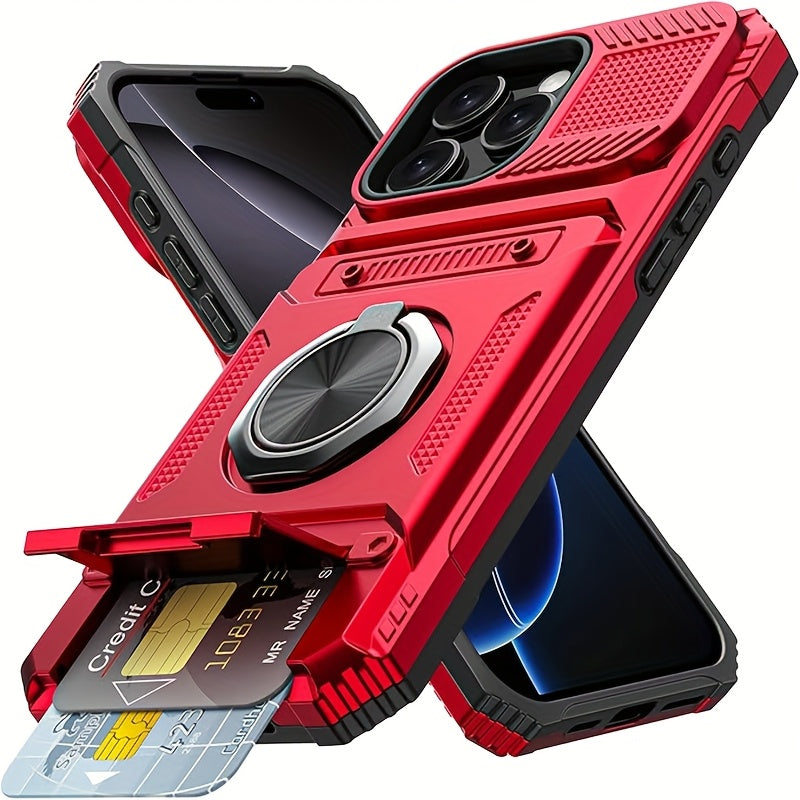 iPhone 17 Shockproof Case with Card Slot - For iPhone 17, 17 Air, 17 Pro, 17 Pro Max
