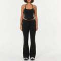 Womens Yoga Running Flared Pants Halter Top Set