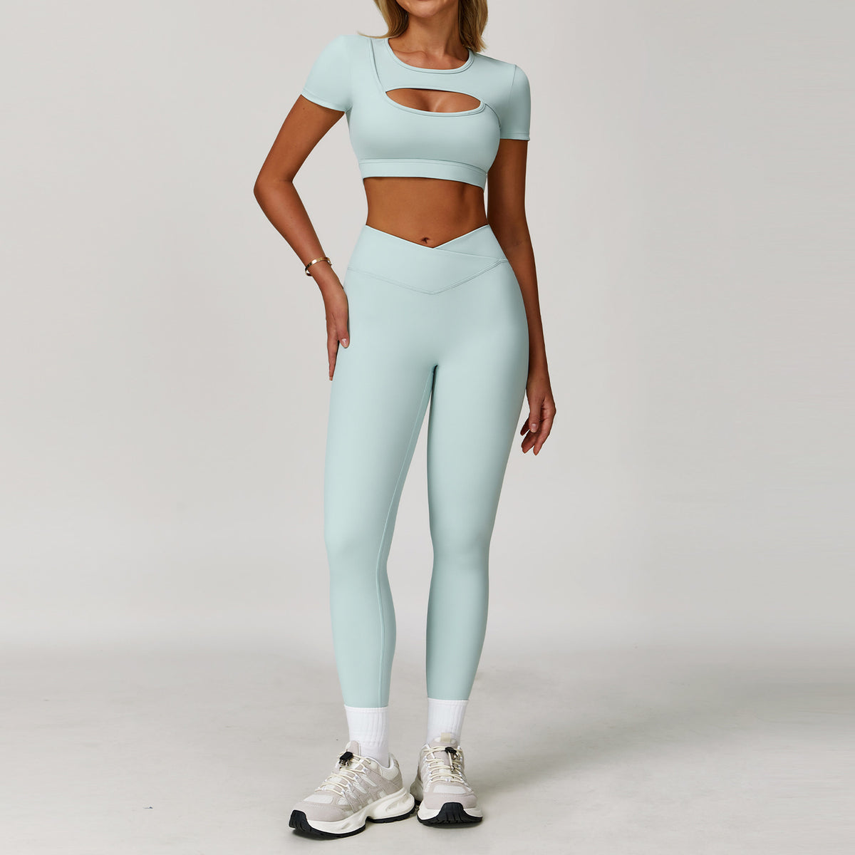 Women's Color-Block Yoga Set