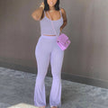 Purple Tank & Flared Pants Set