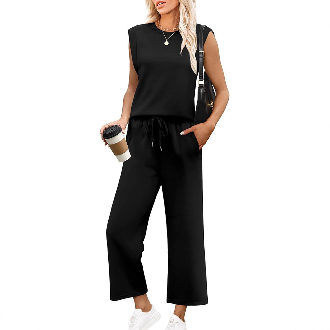 Women's Sleeveless Top & Cropped Pants Two-Piece Set