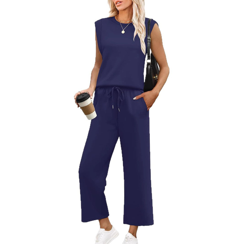 Women's Sleeveless Top & Cropped Pants Two-Piece Set