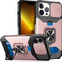 Case For iPhone 17 16 15 14 13 12 Pro Max Plus 8 7 Plus Mini Heavy Duty Protection With Sliding Camera Cover And Card Clip Cover