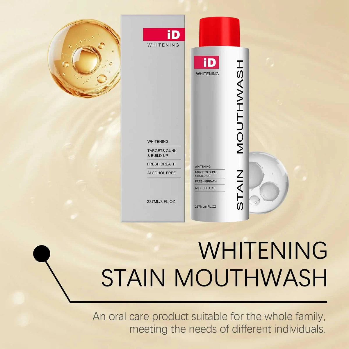 Whitening Menthol Mouthwash – Bad Breath & Stain Remover 237ml