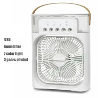 3-in-1 Mini Air Cooler Fan with Humidifier & LED Night Light – USB Portable