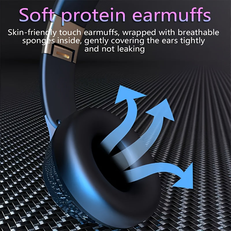 Wireless Over-Ear Headphones with Mic & FM Radio – Foldable, 5 Colors