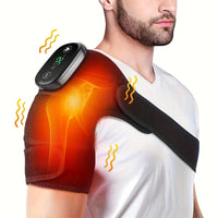 USB rechargeable heated knee massager providing soothing heat and vibration therapy for joint pain relief.