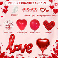 Valentine's Day Heart Balloon Decoration Set