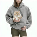 Double-Sided Fleece Hoodie with Pet Carrier Pocket