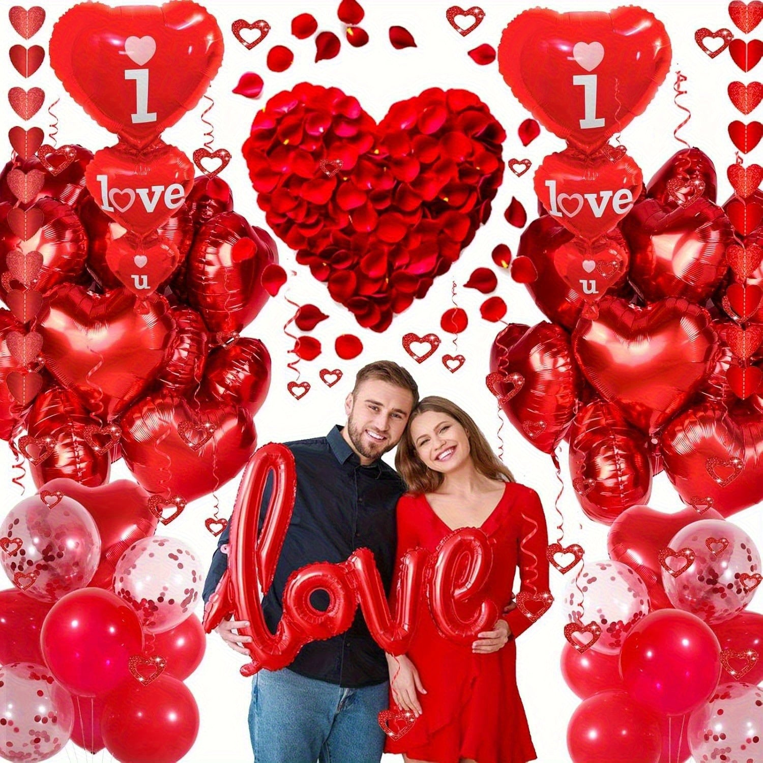 Valentine's Day Heart Balloon Decoration Set