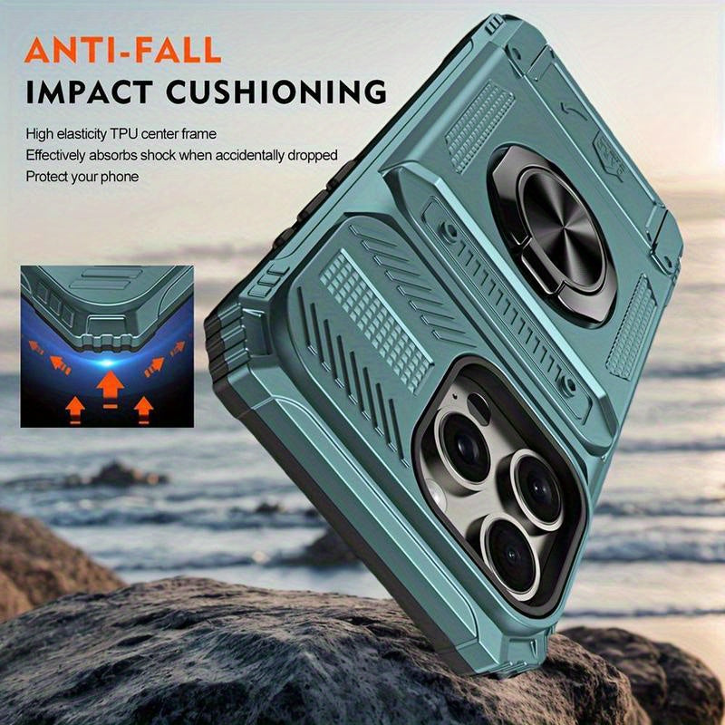 iPhone 17 Shockproof Case with Card Slot - For iPhone 17, 17 Air, 17 Pro, 17 Pro Max