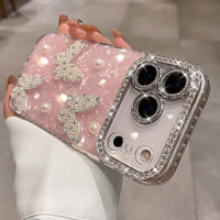 3D Pearl iPhone Case - Diamond Lens Protection