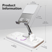 6-in-1 Wireless Charging Station - 15W Fast Charger with Clock