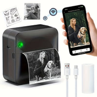 Portable Wireless Thermal Printer with Paper Roll