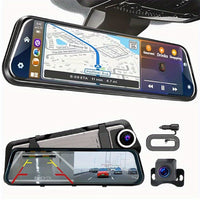Smart Mirror Dash Cam with CarPlay & Android Auto