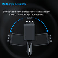 Retractable Car Charger with USB-C Cables