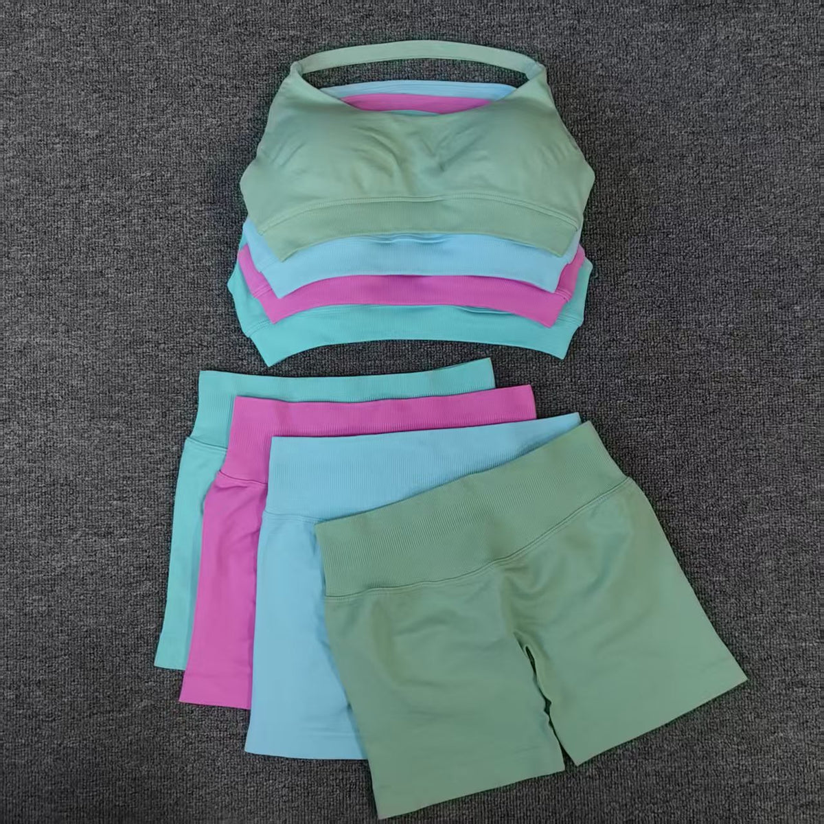High Elastic Yoga Outfit Halter Bra Shorts Set