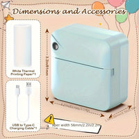Portable Wireless Thermal Printer with Paper Roll
