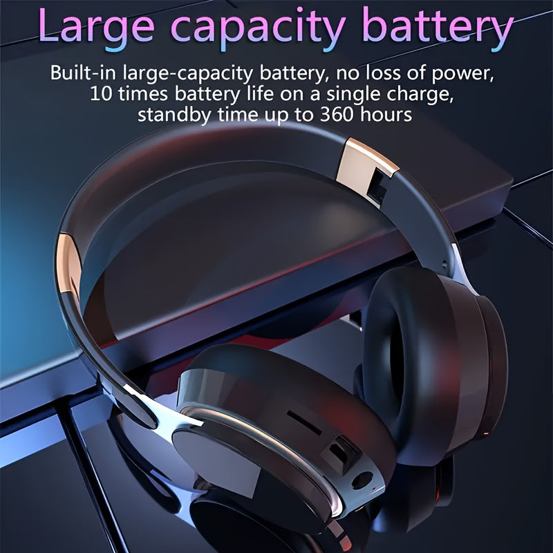 Wireless Over-Ear Headphones with Mic & FM Radio – Foldable, 5 Colors