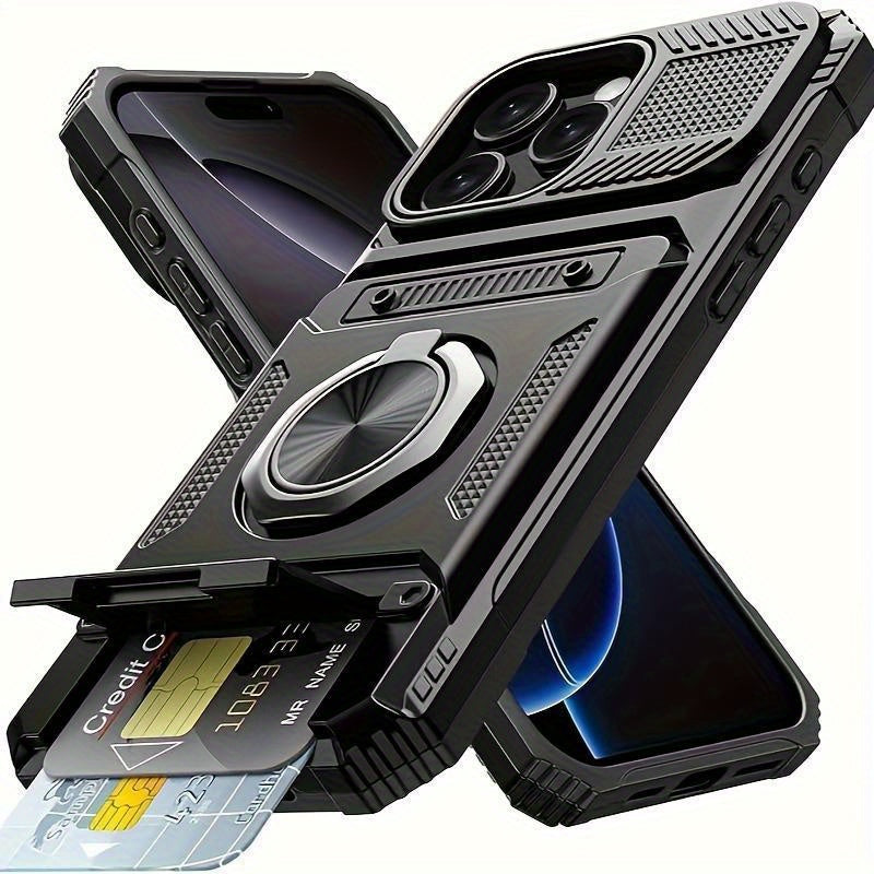 iPhone 17 Shockproof Case with Card Slot - For iPhone 17, 17 Air, 17 Pro, 17 Pro Max