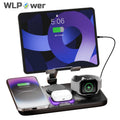 6-in-1 Wireless Charging Station - 15W Fast Charger with Clock