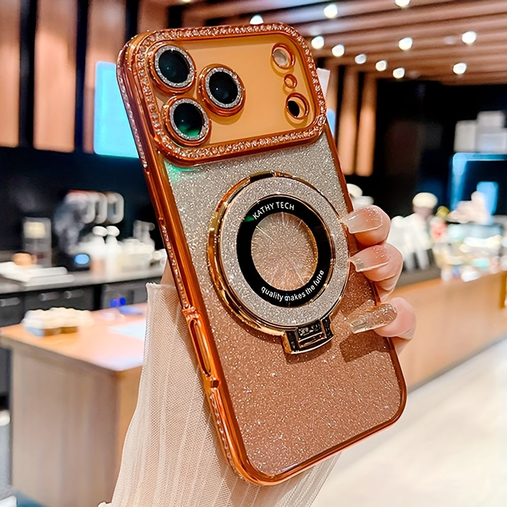 Luxury Bling Glitter Phone Case with Ring Holder for iPhone 17 Pro Max