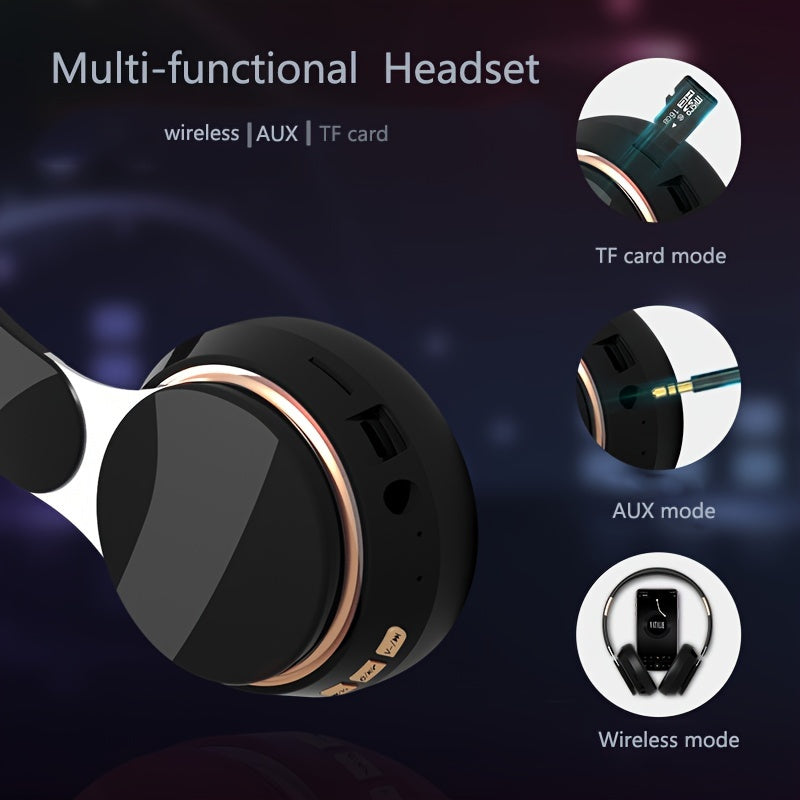 Wireless Foldable Over-Ear Headphones with Mic