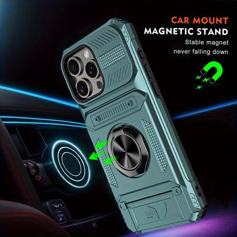iPhone 17 Shockproof Case with Card Slot - For iPhone 17, 17 Air, 17 Pro, 17 Pro Max