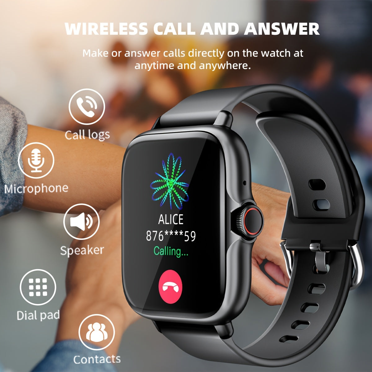 Sports Smartwatch 1.83" - Bluetooth Call & Fitness Tracker