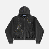 Rhinestone Hooded Sweatshirt