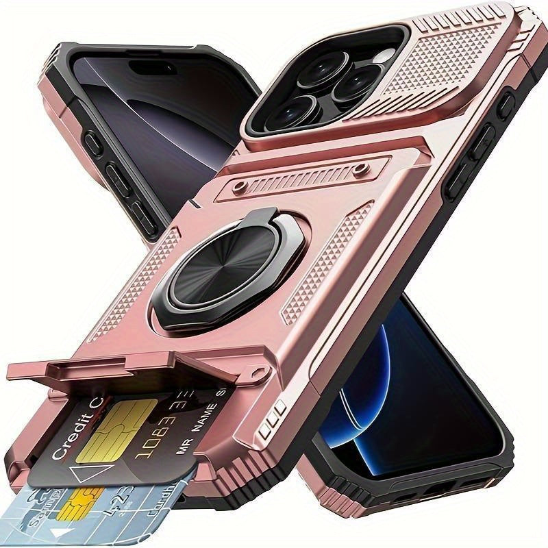 iPhone 17 Shockproof Case with Card Slot - For iPhone 17, 17 Air, 17 Pro, 17 Pro Max