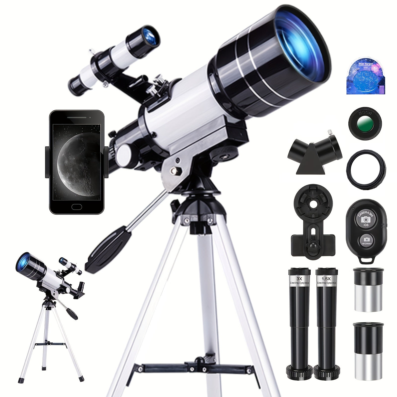 70mm Astronomical Telescope - 150x Magnification with Tripod
