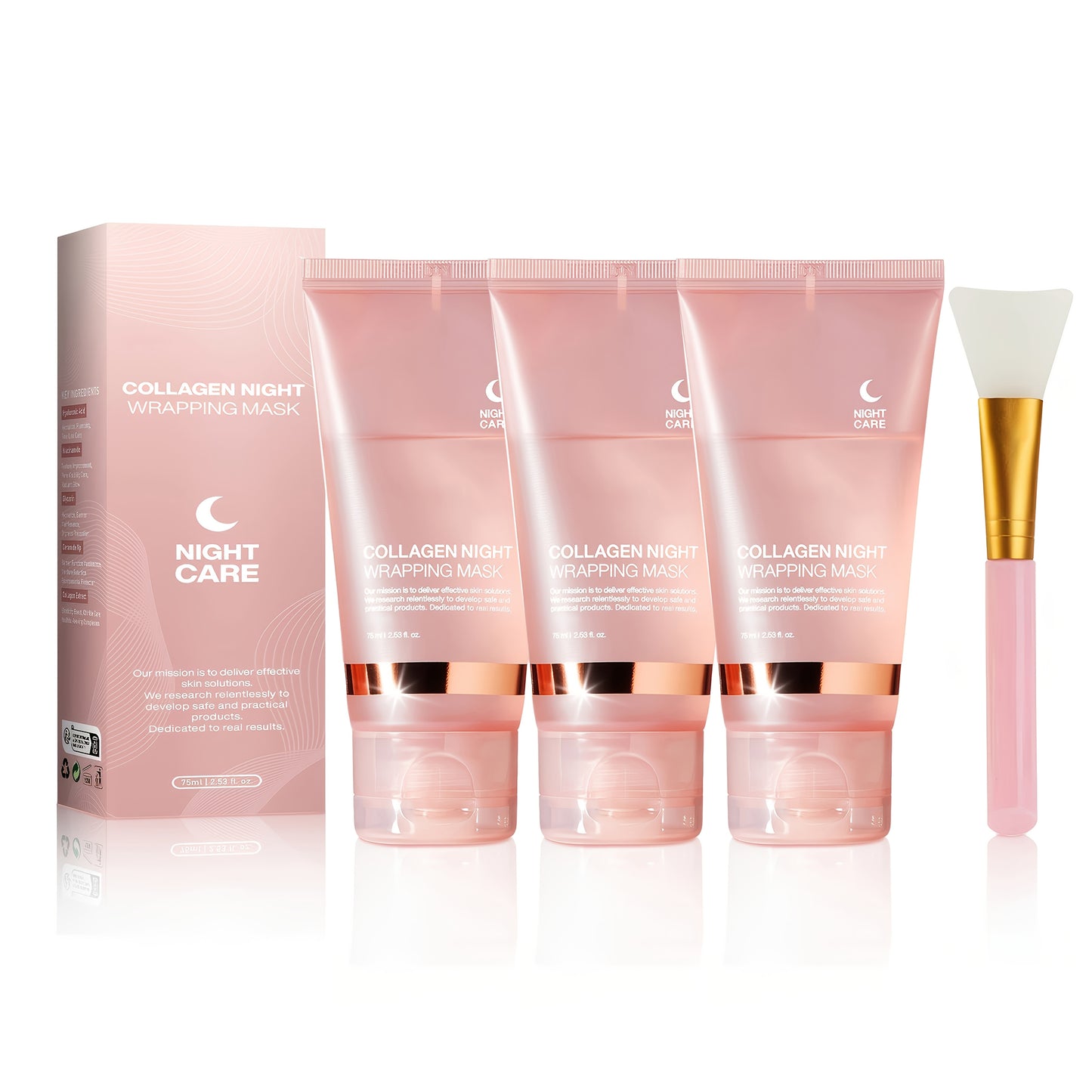 Collagen Night Wrap Mask with Jelly Brush - 2.54oz x2